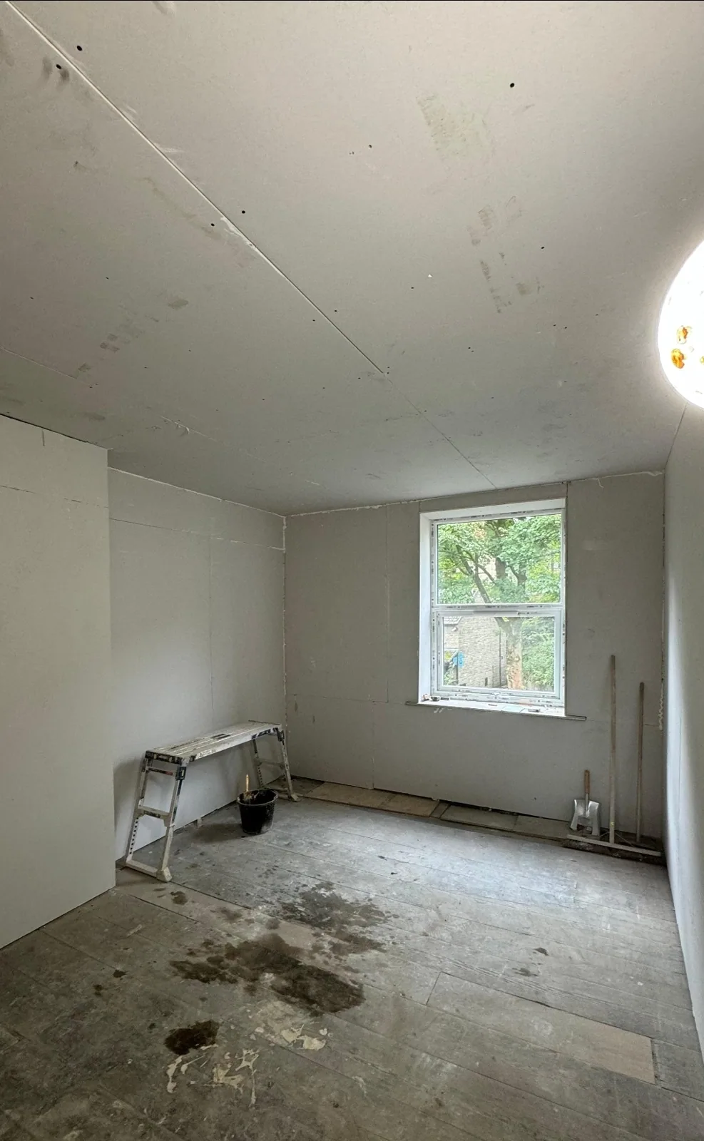 Room stripped back and prepared before plastering